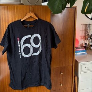 Magnetic Fields Band Shirt Men's Black Graphic Tee with '69' Print